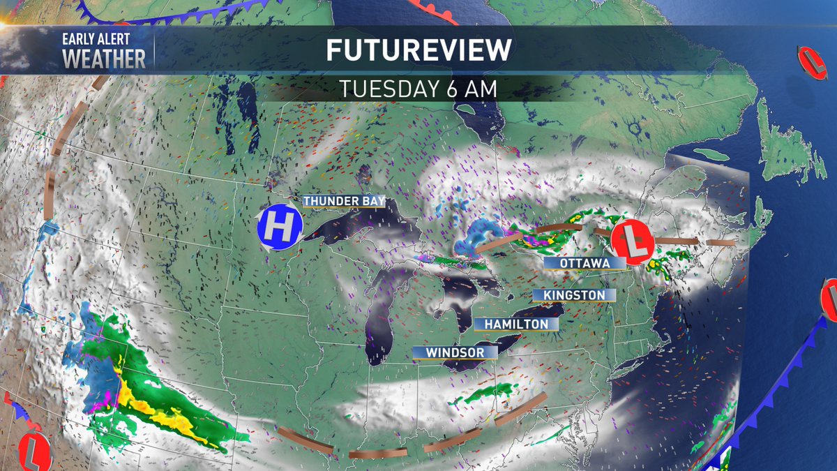 Happy Monday evening! A chance of frost again tonight in the Golden Horseshoe.  Tuesday starts out sunny with some showers possible in the afternoon. Temps could warm up Friday- getting back to seasonal- about 17-18 degrees.