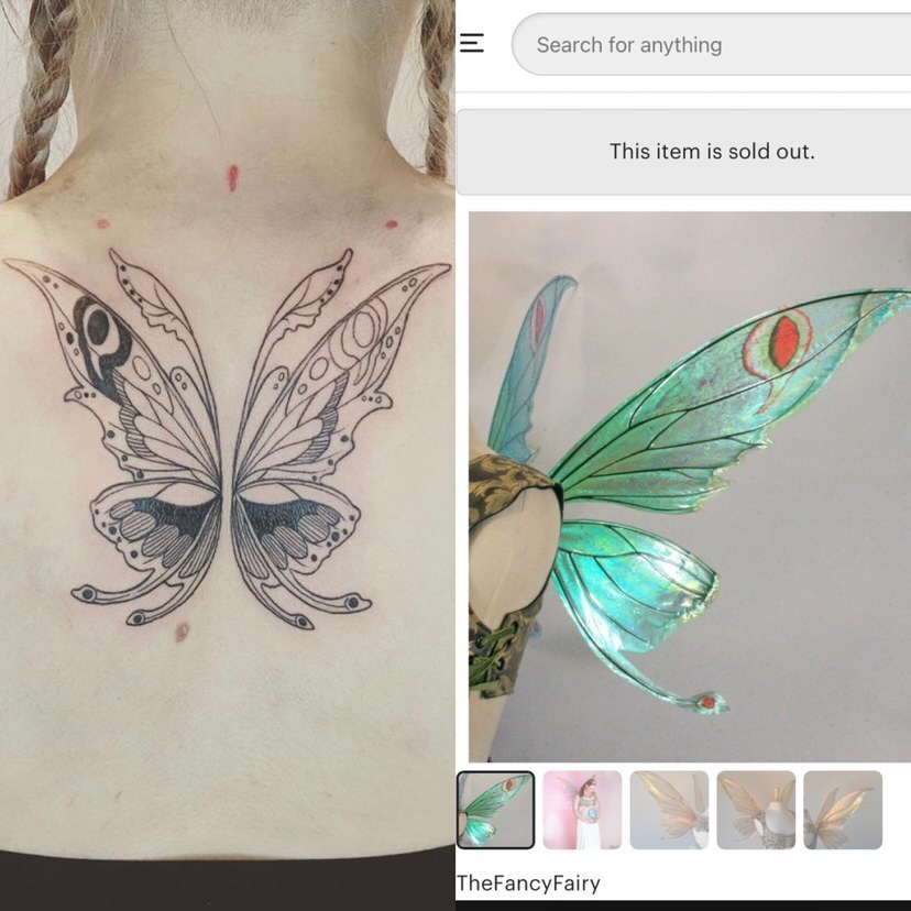 Discover 68+ fairy wings tattoo on back super hot in.eteachers