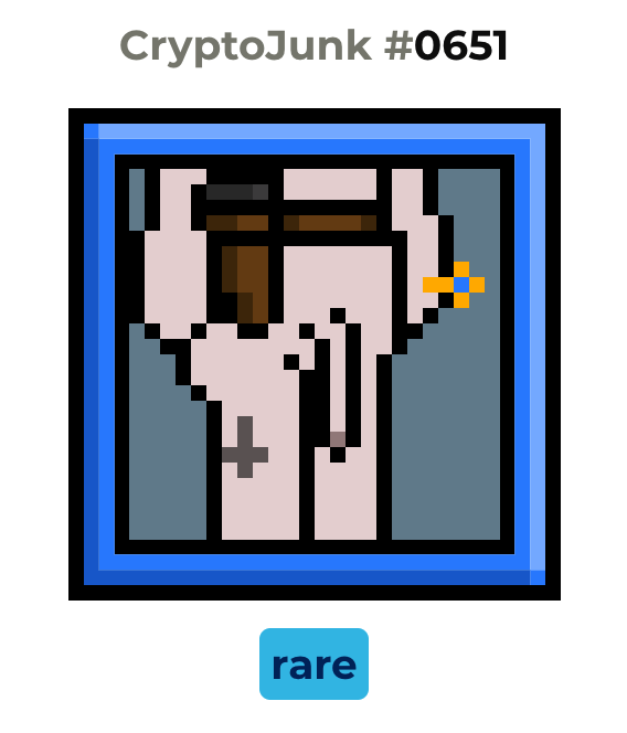 ParalyticTrav's tweet photo. @punk4156 That's propa pucka. Would you consider a swap for a rare willy pic? Only 1% has a gun @CryptoJunks_wtf https://t.co/sttKRTVXiO