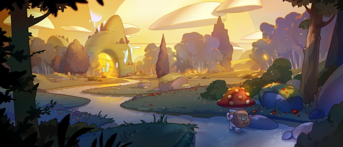 "Off to school" Painting of a little mushroom heading to his favorite place 😍