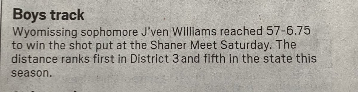 CoachSteveONeil's tweet photo. I see you 👀 @williams_jven !!! Getting some recognition from the @ReadingEagle @RE_sports #schoolrecord #chasing60 #letsgo @WyoFootball https://t.co/KB7TvORdX4