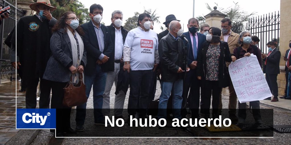 Citytv's tweet photo. ATENCIÓN 🚨 Tras la reunión con Duque, el Comité Nacional del Paro no llega a un acuerdo. Se convocó una nueva movilización. Le contamos más ► https://t.co/18iUZtJN06 https://t.co/aI3CJn37Px