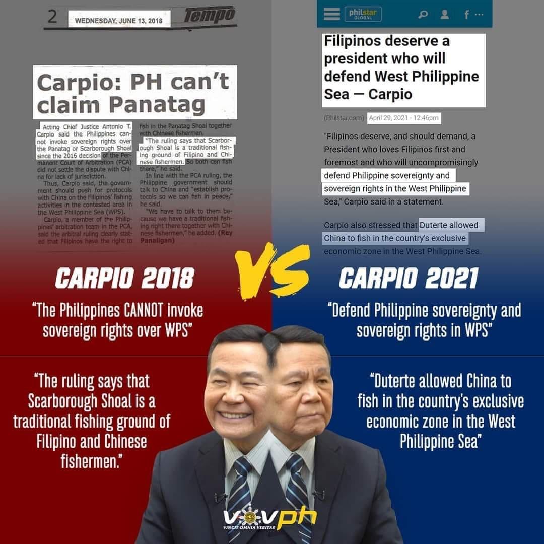 ilda_talk's tweet photo. Carpio must be desperate to keep changing his position. https://t.co/pZ7DVtAuhX