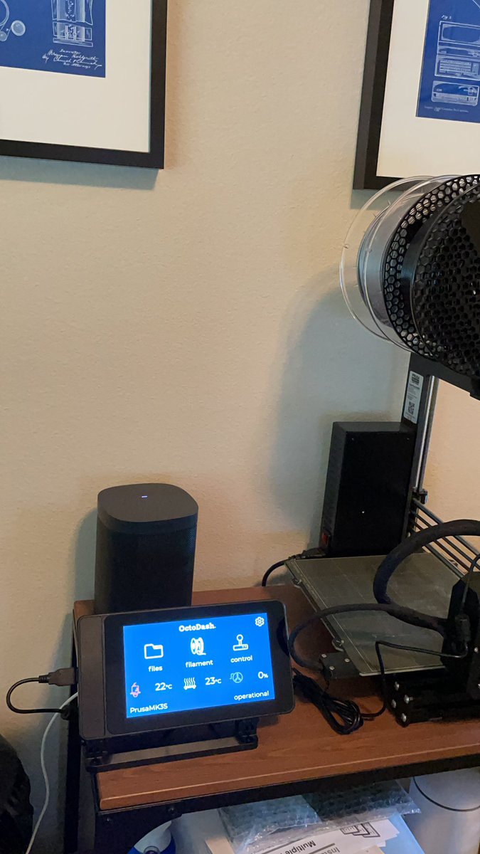 kendallmorgan's tweet image. Got @OctoPrint3D setup with #Octodash on the 3D printer. Now that I’m done with the semester I can finally break open some new toys.