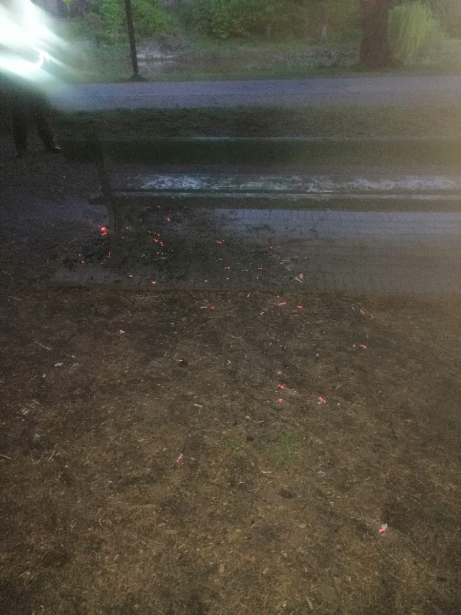 prosecure2000's tweet photo. So we’ve just had to chase 3 males who have tried to set fire to a bench by the Tennis Courts. What is going on in Shrewsbury recently?! Thanks to the quick response from @shropsfire #SecurityWithASmile #KeepingShrewsburySafe https://t.co/ir3aXhGc3G