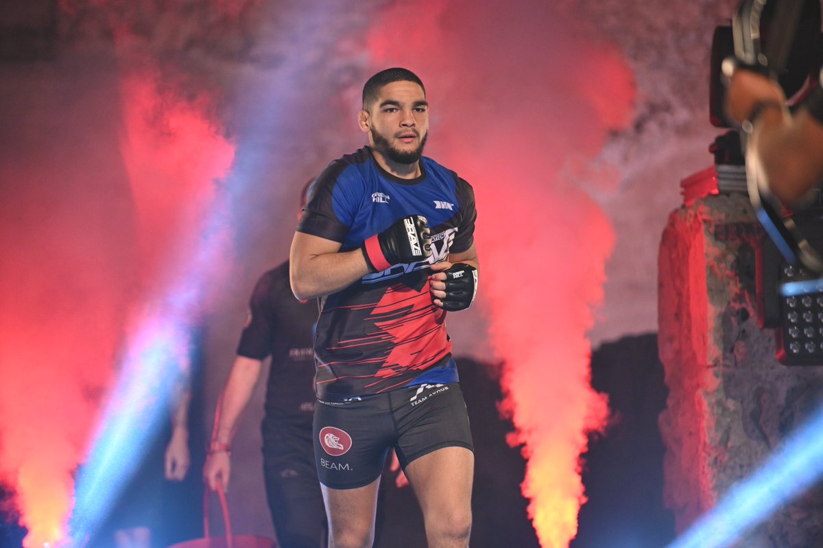bravemmaf's tweet photo. BRAVE CF Lightweight World Champion Amin “Fierceness” Ayoub put on a spectacular show for the live global audience at #BRAVECF50 

The 25-year-old Frenchman fought Mashrabjon Ruziboev in a non-title catchweight contest.

Re-watch #BRAVECF50 only on https://t.co/fMntiSTJQj https://t.co/ANi0XvDX7Q