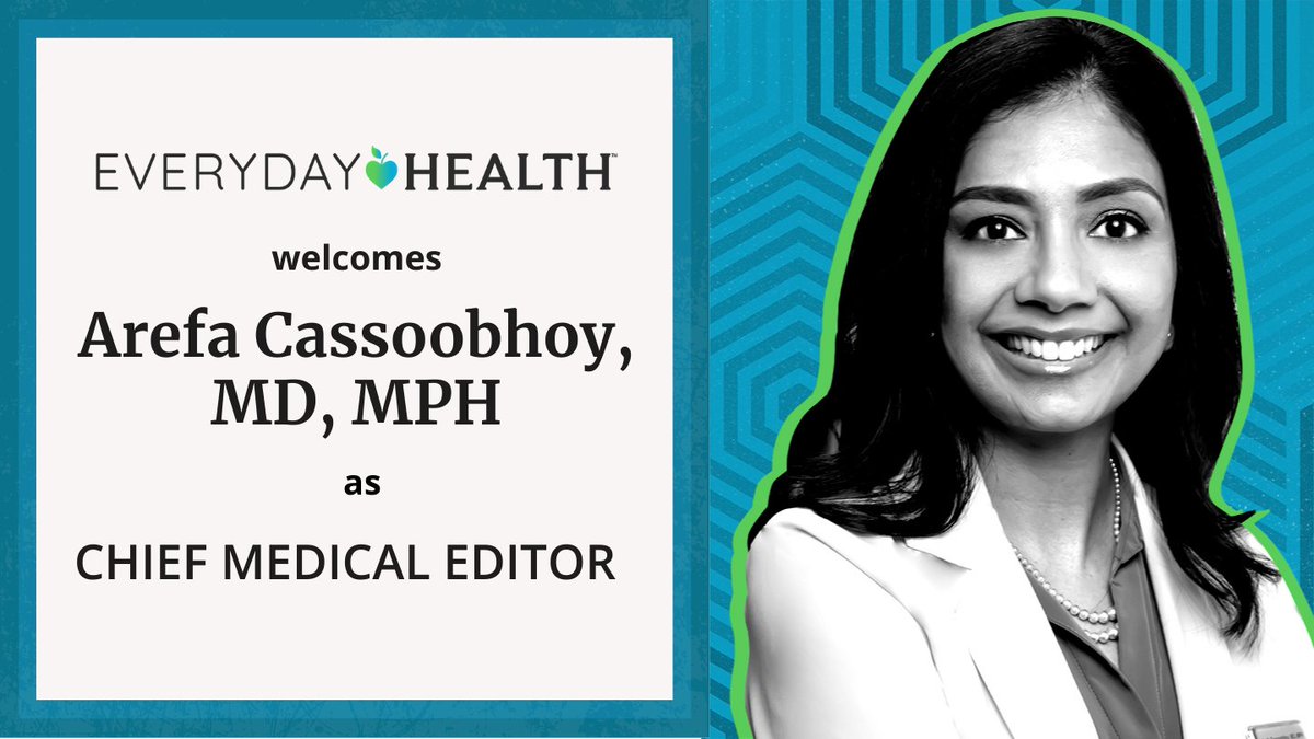 Everyday Health (@everydayhealth) on Twitter photo Welcome to the Everyday Health team, <a href="/ArefaMD/">Arefa Cassoobhoy</a>! Dr. Cassoobhoy, a physician and health communications professional with expertise in the health media industry and a background in public health, comes to EH with a passion for health literacy and equity. trib.al/rZLezXN Welcome to the Everyday Health team, <a href="/ArefaMD/">Arefa Cassoobhoy</a>! Dr. Cassoobhoy, a physician and health communications professional with expertise in the health media industry and a background in public health, comes to EH with a passion for health literacy and equity. trib.al/rZLezXN