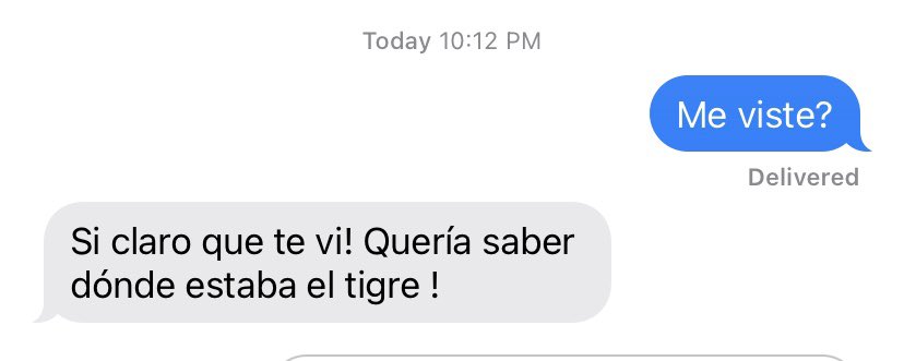 MarcelinoKHOU's tweet photo. Text chain with my mom after my live shot.
Even she’s wondering where the tiger is!
#wheresthetiger #KHOU11 https://t.co/5HRCRefw9c