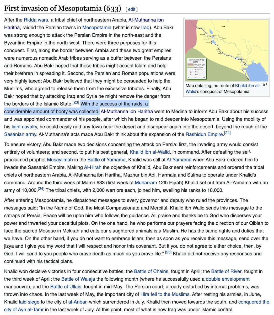 Serangan pertama dari Muslim-Arab terjadi tahun 633. Tujuannya tentunya untuk mencaplok wilayah dan menguasai peradaban Persia, sekaligus menyebarkan Islam. Iya, betul: Mirip konsep "Gold, Glory, Gospel".Serangan awal-awal dilakukan ke wilayah Sasaniyah yang dekat wilayah Arab.