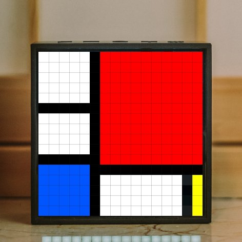 funkyartist's tweet photo. Having fun with #pixelcoloring on the #divoom app. #pixel #art #pixelart #mondrian #pietmondrian https://t.co/inaKxG2SaN