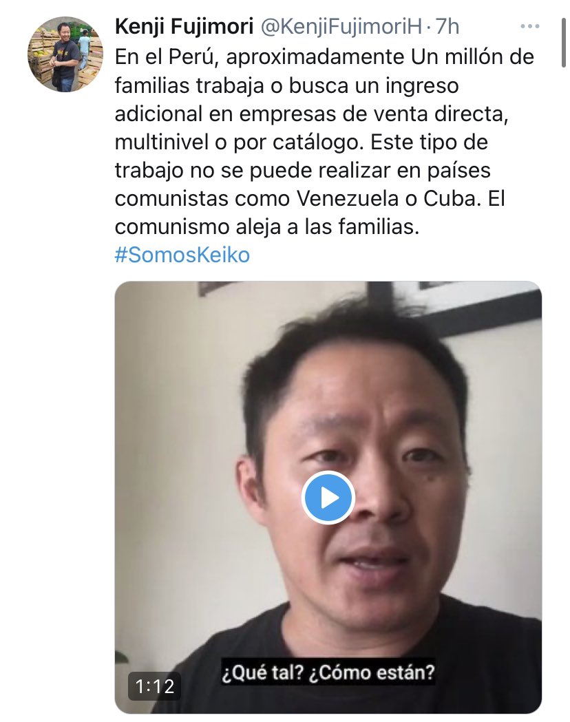 hurgamemoriaPE's tweet photo. Hace una semana @KenjiFujimoriH fue internado en la clínica Centenario por un supuesto COVID.
Siete días después le dieron de alta.
Asombrosa recuperación tomando en cuenta que los pacientes internados suelen estarlo al menos 14 días. https://t.co/Ng4zeJeCg7