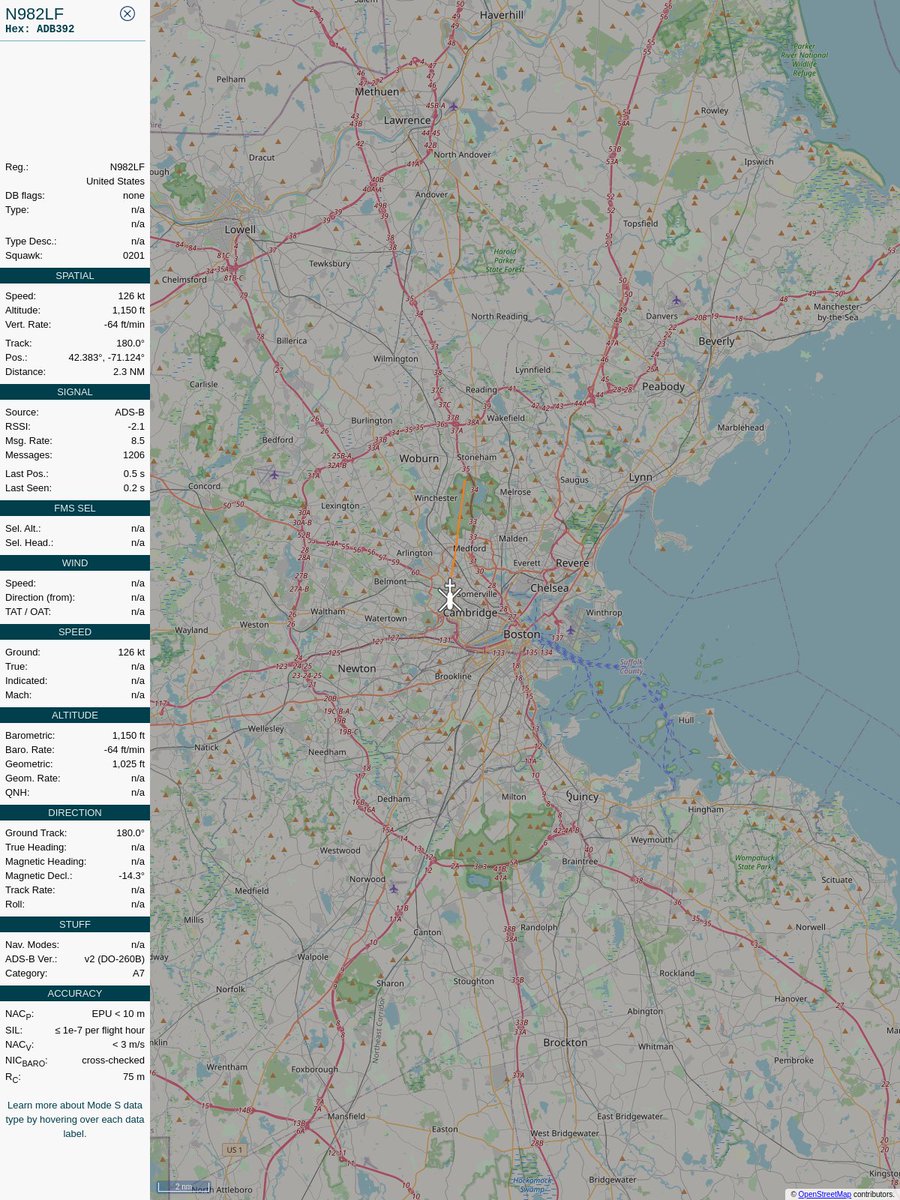 AboveMedford's tweet image. ICAO: #ADB392
Flt: #N982LF
First seen: 2021/05/10 23:34:18
Min Alt: 1275 ft
Min Dist: 1.1 mi

#planefence #adsb - planefence.com/medford
globe.adsbexchange.com/?icao=adb392