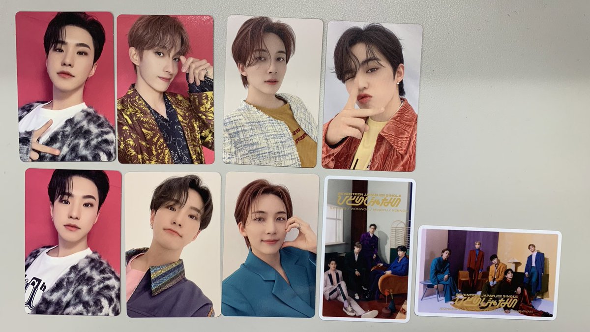beautifulpetal's tweet photo. Seventeen Japan Single Hitorijyanai
Not Alone Album PC
Regular / Limited A / Limited B / Limited C / Limited D / M cards (unused)

with albums:
Regular $17 Hoshi / dk
Lim A $23 Hoshi
Lim B $25 Jeonghan
Lim C $23 Hoshi
Lim D $25 jeonghan / $23 scoups
M cards $7 each https://t.co/csZmd2ze53