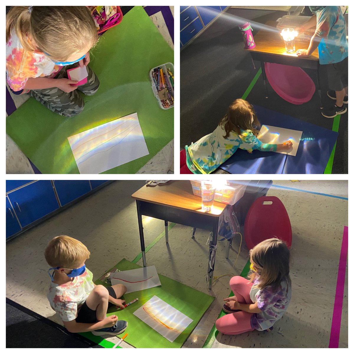 msflanary's tweet photo. Rr is for Rainbows! @kindersmorgie #BackwardsBootcamp #MVESeagles #HappyClasrooms #HandsOn #Science #KidScientists #TieDye https://t.co/n4QsVAOeVv