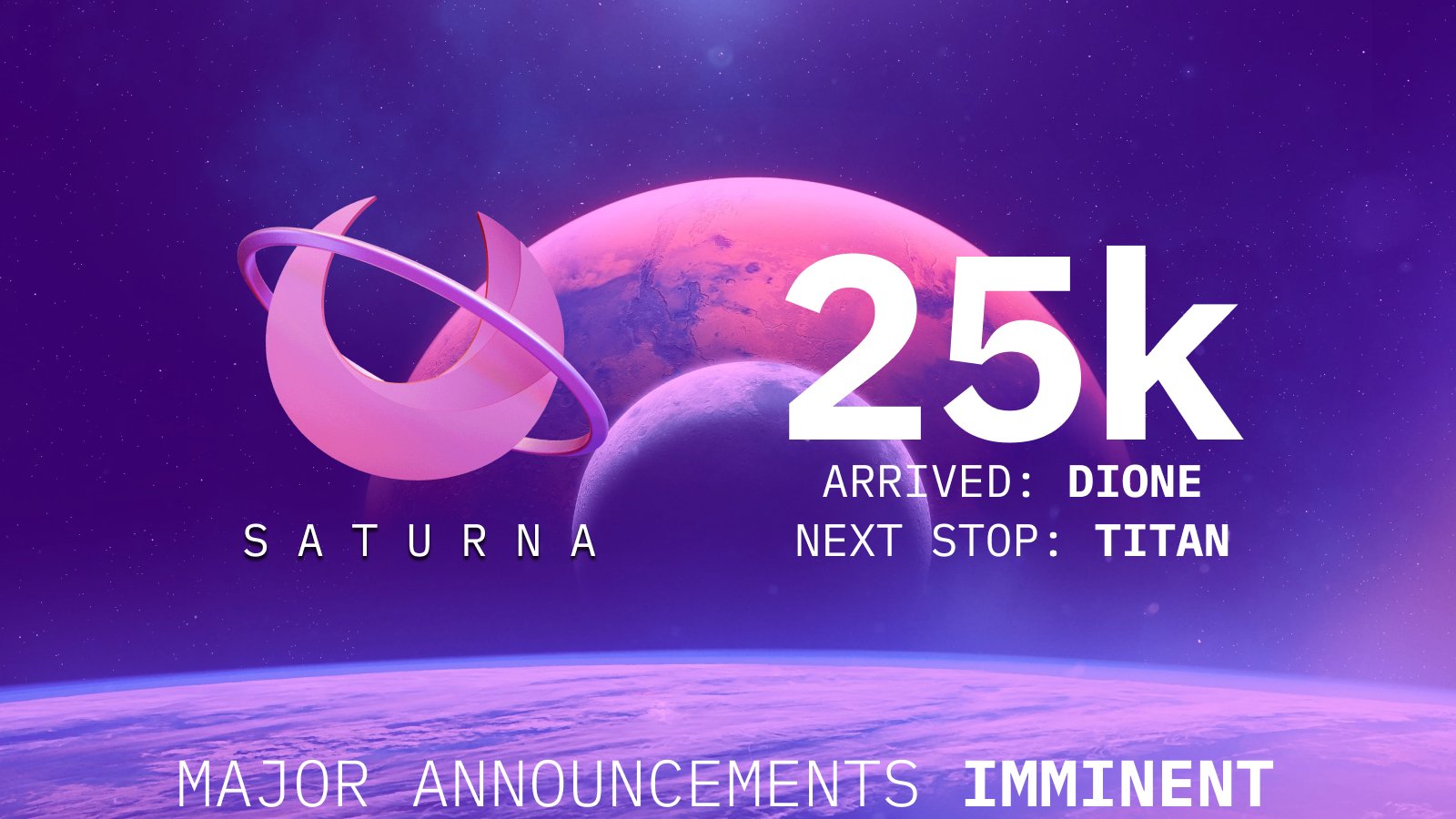 SaturnaToken 🌕 on Twitter "We just landed in Dione!!! Saturna🪐 has