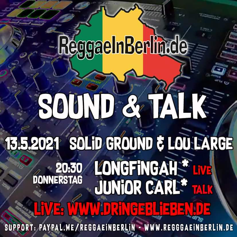 Donnerstag #Reggaeinberlin Sound &amp; Talk #Longfingah *Live <a href="/JuniorCarlMusic/">Junior Carl</a> im Talk und #SolidGroundSound und #LouLarge an den Decks: dringeblieben.de/videos/reggaei…