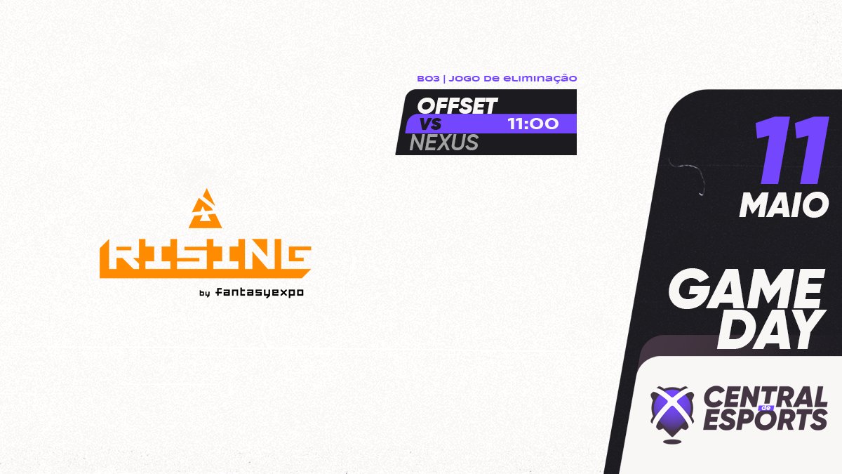 CentralDEsports's tweet photo. HOJE na ๐@BLASTPremier Rising 2021:
11h - Jogo de Eliminaรงรฃo
BO3 | ๐ต๐น @Offset_Esports vs @NexusGamingRo ๐ท๐ด
๐บ @rtparena
๐ https://t.co/oN3T9mNYmN
#CDEgameday #CDEblast https://t.co/E3nlX4YgLR