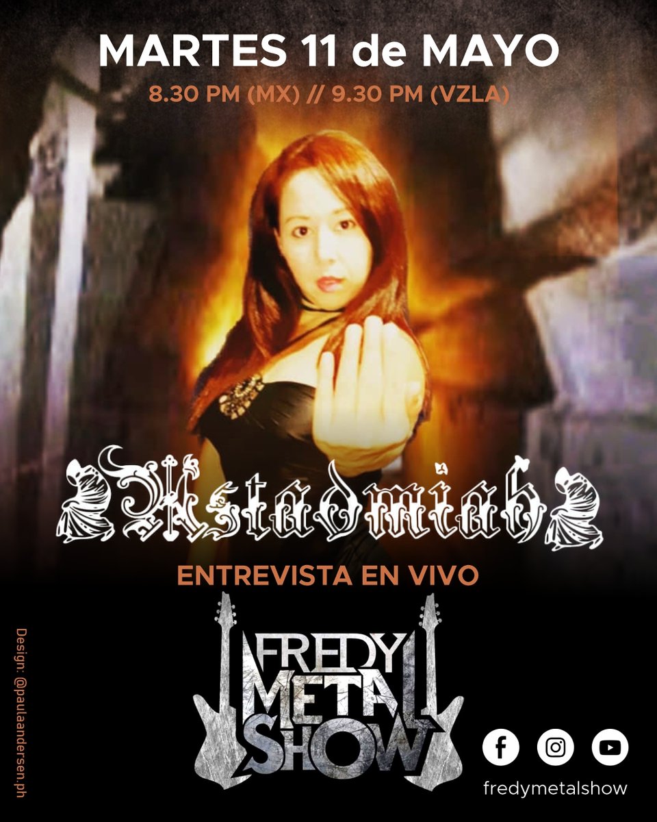 #Mañana <a href="/Fredymetalshow/">FREDY CASTILLO</a> entrevista a <a href="/astadmiah/">🔥ASTADMIAH🔥 🤘🏻El Infierno Que TÚ llevas Dentro</a> por el canal de <a href="/YouTubeEspanol/">YTPH</a> #FredyMetalShow a partir de las 9:30 pm Hora Venezuela - 8:30 pm Hora México! 🎙️🖥️📱🤘

No te la pierdas!!!