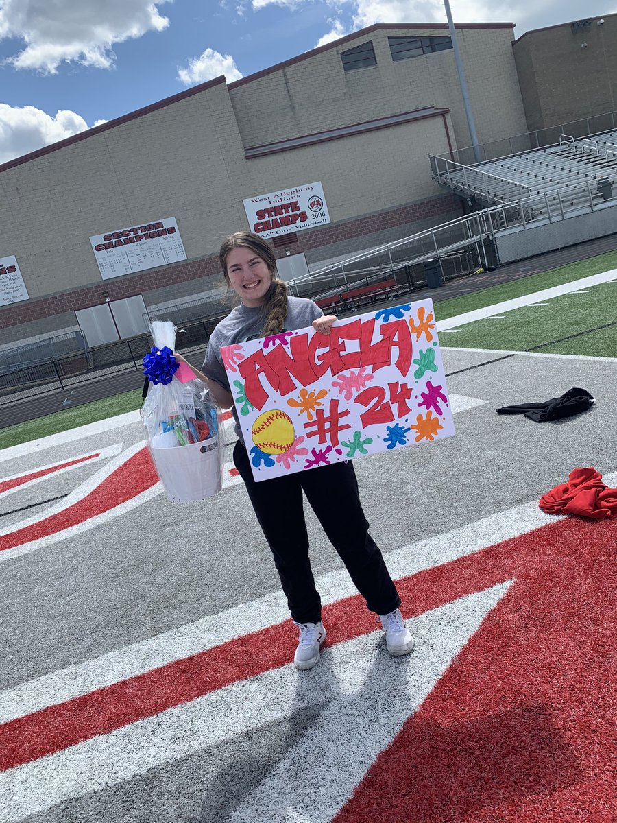 Our underclassmen made our seniors feel special today! Hoping field conditions improve so we can have a real senior day soon!