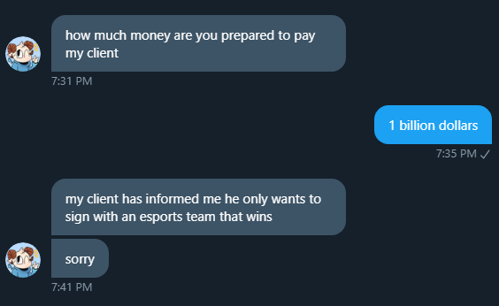 Cloud9's tweet photo. negotiations are not going well https://t.co/SQpQ4BsWxx