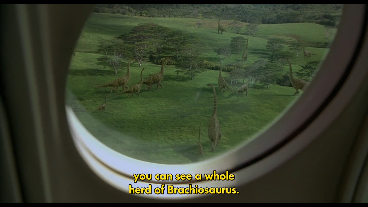 The first dinosaurs we see are from a distance. Not really able to tell how the effects hold up.  #JurassicThreewatch