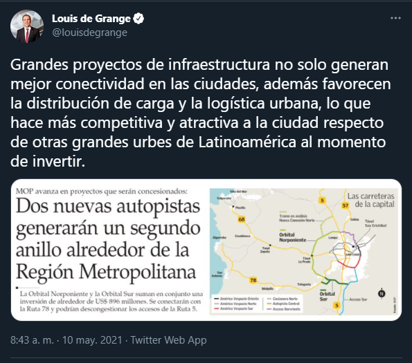 rhurtubia's tweet photo. Se avecina una crisis gigante por el cambio climático, pero insistimos en hacer infra que fomenta el uso del modo más contaminante y que induce a patrones de crecimiento urbano insostenibles.
La guinda de la torta es q una "autoridad" del sist de transporte público le haga lobby. https://t.co/JAlxKikRRb