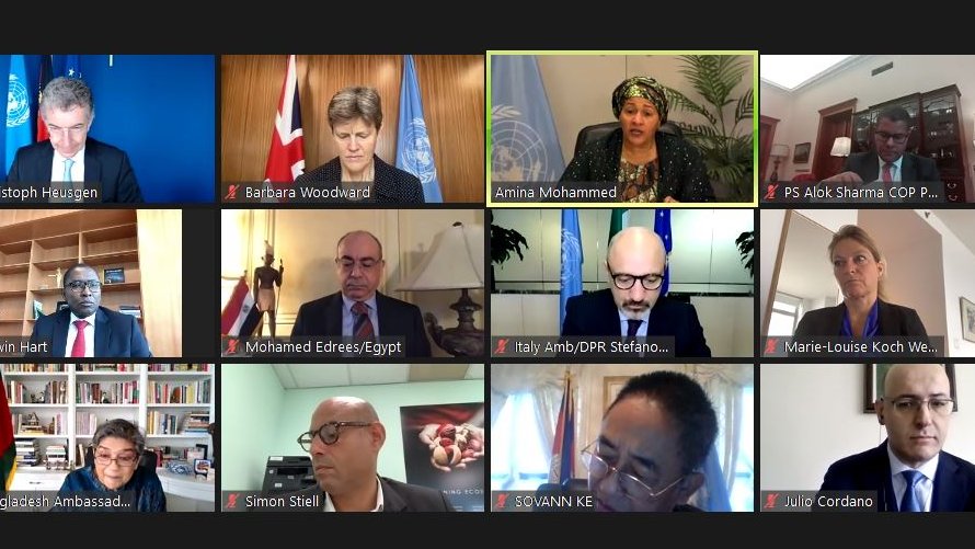AminaJMohammed's tweet photo. Pleased to join the conversation of #PCD12. The success of @COP26 rests on a breakthrough in finance and adaptation. We need all countries – especially the #G20 – to close the mitigation gap further by #COP26. https://t.co/NIFyKG6zPq