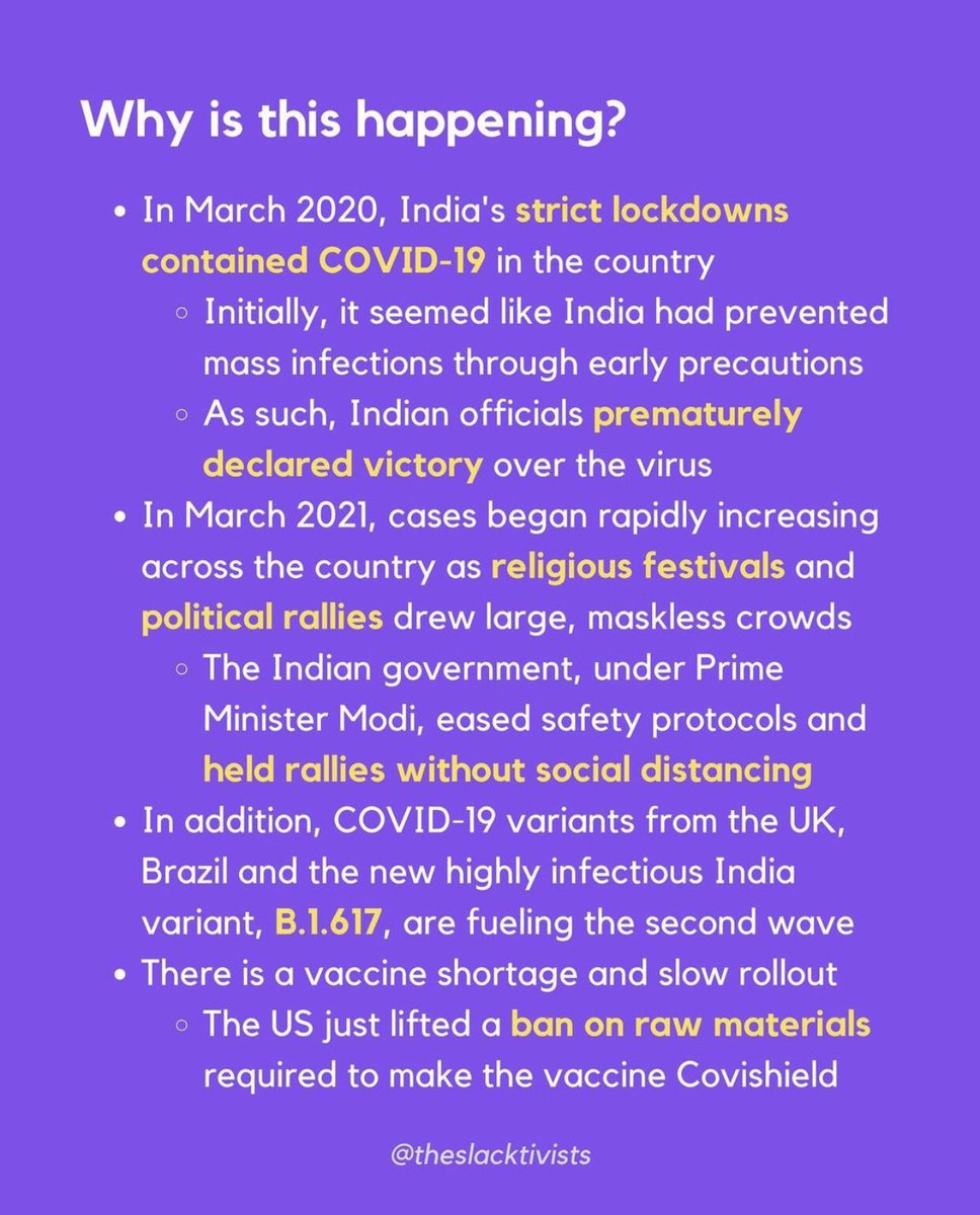 a way to help would be to donate or spread awareness of how bad the covid situation is in india + please check on your indian oomfs, even if they don't live in india, many of us have almost all of our family living in india and its obviously not going to be okay