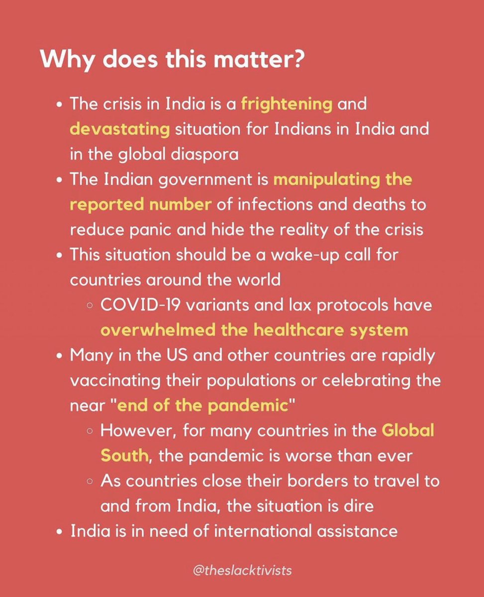 a way to help would be to donate or spread awareness of how bad the covid situation is in india + please check on your indian oomfs, even if they don't live in india, many of us have almost all of our family living in india and its obviously not going to be okay