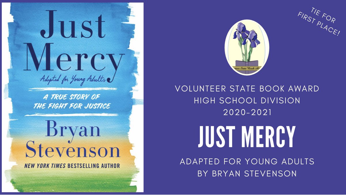 Students across Tennessee voted 🗳️ and we are excited to announce one of the High School Division Winners of the Volunteer State Book Award: JUST MERCY (Adapted for Young Adults) by Bryan Stevenson Congratulations! 🎉 <a href="/eji_org/">Equal Justice Initiative</a> #tiedforfirst