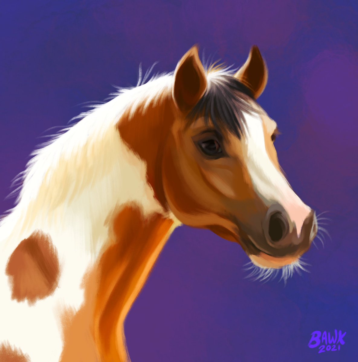 My 1 hour study for #horsinaround with <a href="/QuelFabulous/">QUΞL (on bsky)</a>’ twitch stream.