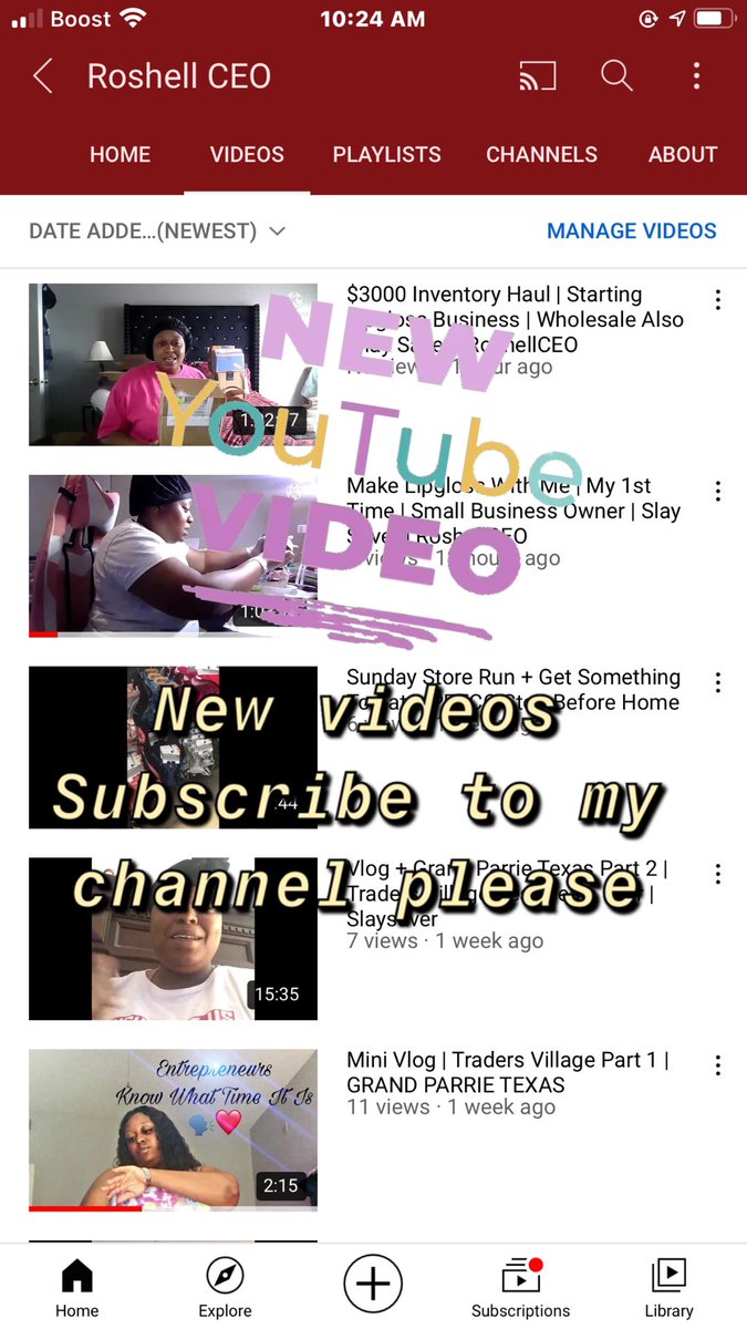 AmosRoshell's tweet photo. #YouTuber #SubscribeToday #free #thanks #muchlove #SupportSmallBusinesses #supportfemale #roshellceo https://t.co/DfXysk92JB