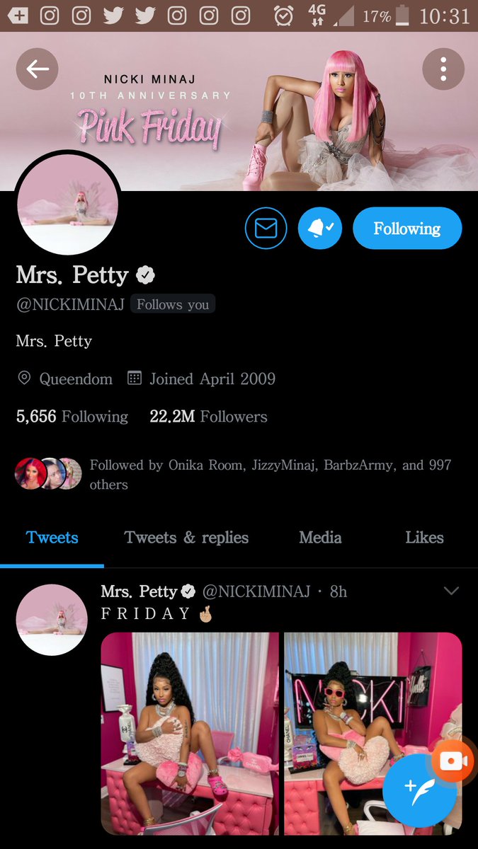 ProudOfYouNicki's tweet photo. NOT EVERYONE HAS THIS VIEW ON NICKI'S ACC, A DREAM CAME TRUE THE DAY #YIKES WAS RELEASED & GOT #YIKESOUTNOW TRENDING https://t.co/4L22OuoNEX