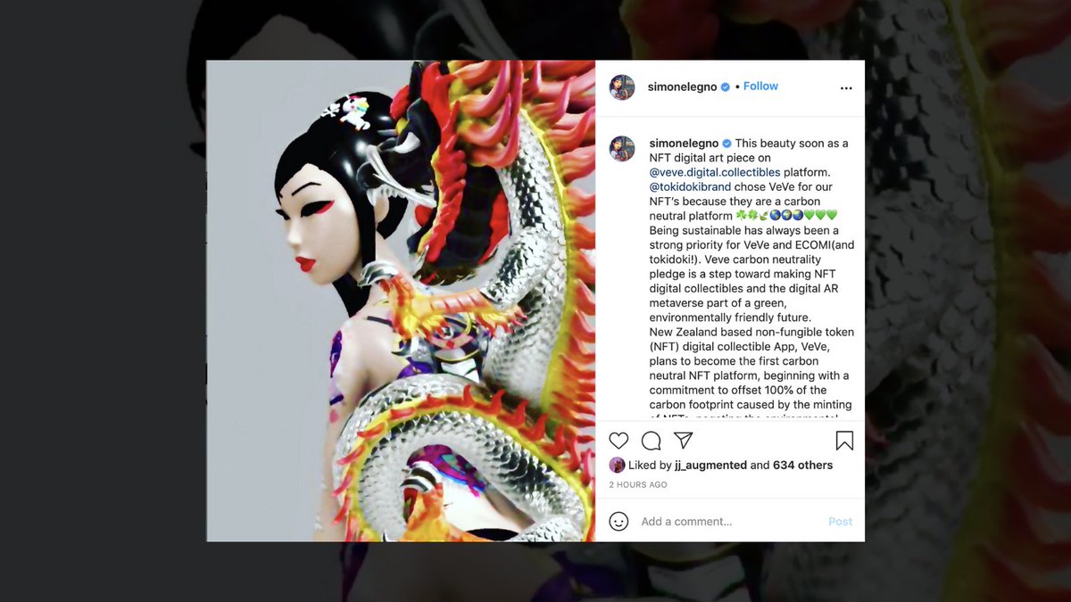 We're honored to have been chosen by <a href="/simonelegno/">Simone Legno</a> as a climate-friendly #nft platform for his incredible art.

Dropping Thursday 13 May, Dragon Girl in 3D #AugmentedReality