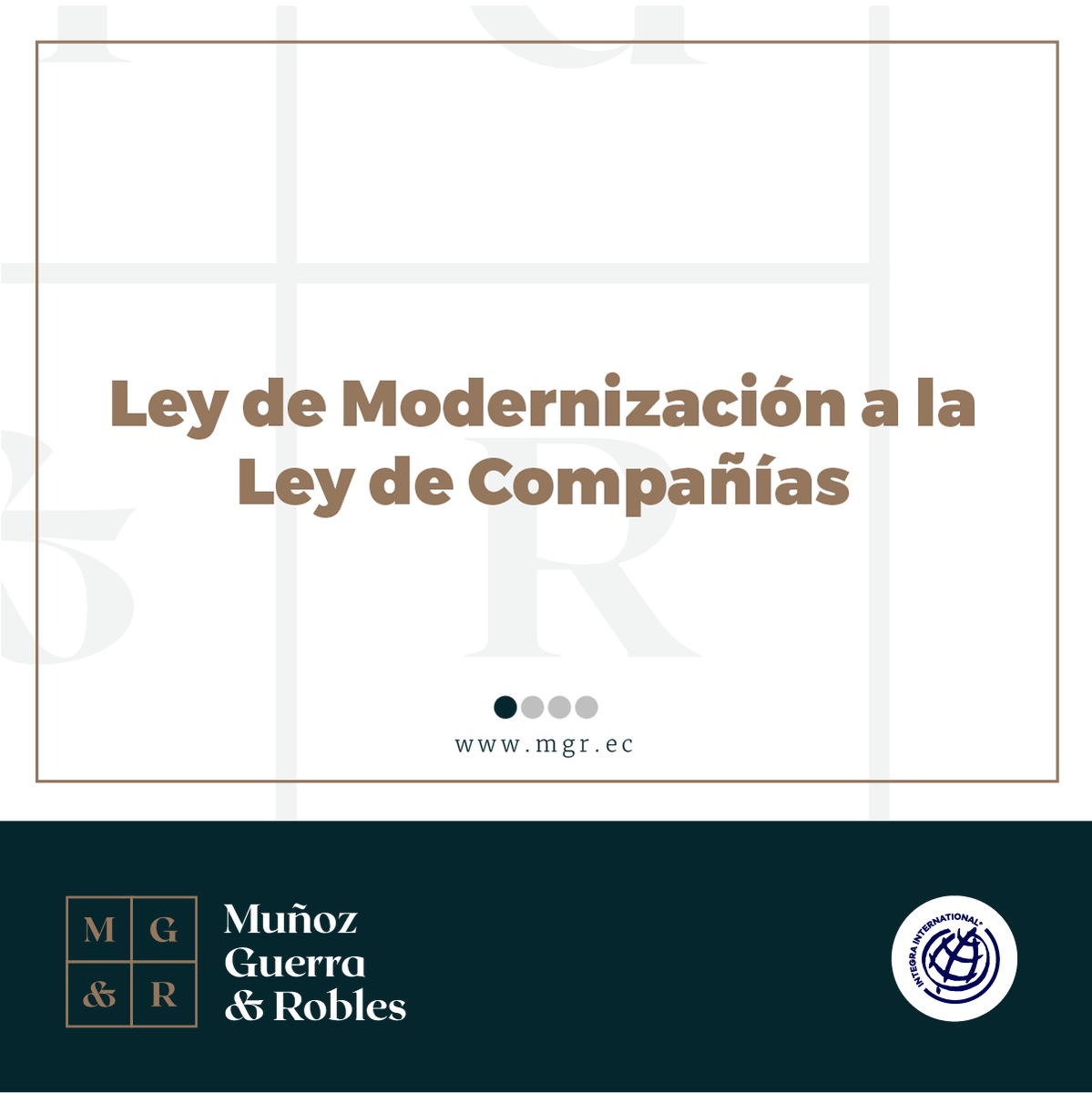 MGR_Ecuador's tweet photo. ¿Estás al tanto de la reforma a la Ley de Modernización a la Ley de Compañías? Para más información visita nuestra página https://t.co/ic1OwCLXDj
.
#mgrecuador #integrainternational #Asesoriacontable #empresas #quito #ecuador á https://t.co/2RdBLVl2lh