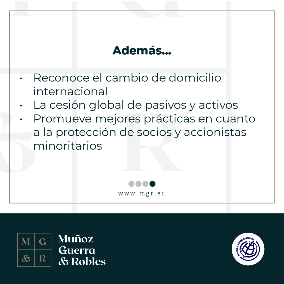 MGR_Ecuador's tweet photo. ¿Estás al tanto de la reforma a la Ley de Modernización a la Ley de Compañías? Para más información visita nuestra página https://t.co/ic1OwCLXDj
.
#mgrecuador #integrainternational #Asesoriacontable #empresas #quito #ecuador á https://t.co/2RdBLVl2lh