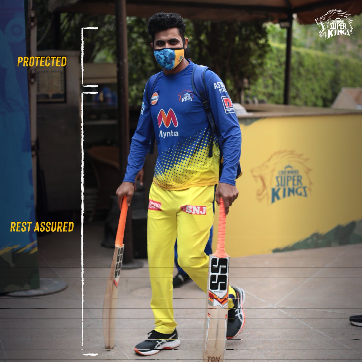 ChennaiIPL's tweet image. Your 😷 is your boundary of safety! 

#WearAMask #WhistlePodu #Yellove 🦁💛