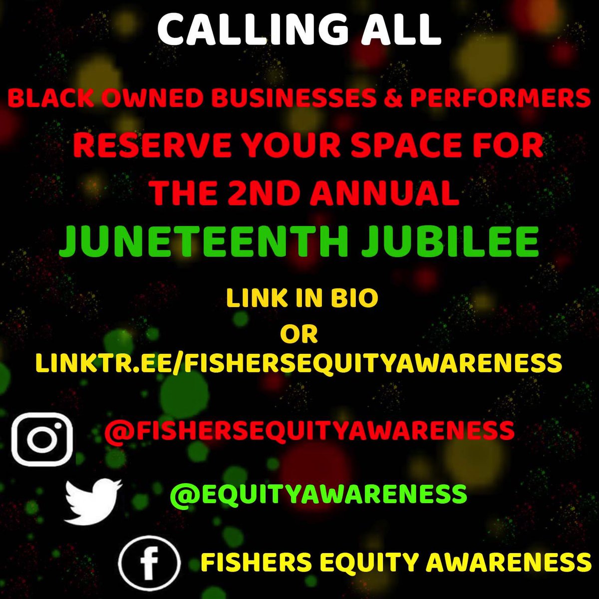 Calling all black owned businesses and performers! If you want to show your business or perform at our event, go to the link in our bio and sign up! <a href="/ScottFadness/">Scott Fadness</a> <a href="/HSESchools/">Hamilton Southeastern Schools</a> <a href="/FishersIN/">FishersIN</a> <a href="/FishersParks/">fishersparks</a>