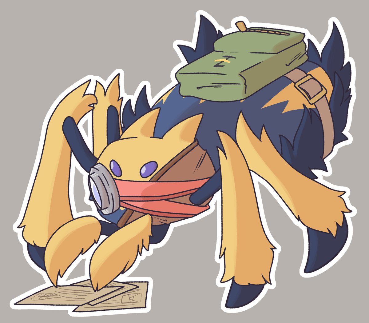 PMD_Outlaws_dA's tweet photo. Merlin the Galvantula, a mad scientist Outlaw with a penchant for the ancient. An NPC of PMD-Outlaws. https://t.co/jM4SdkyLnS