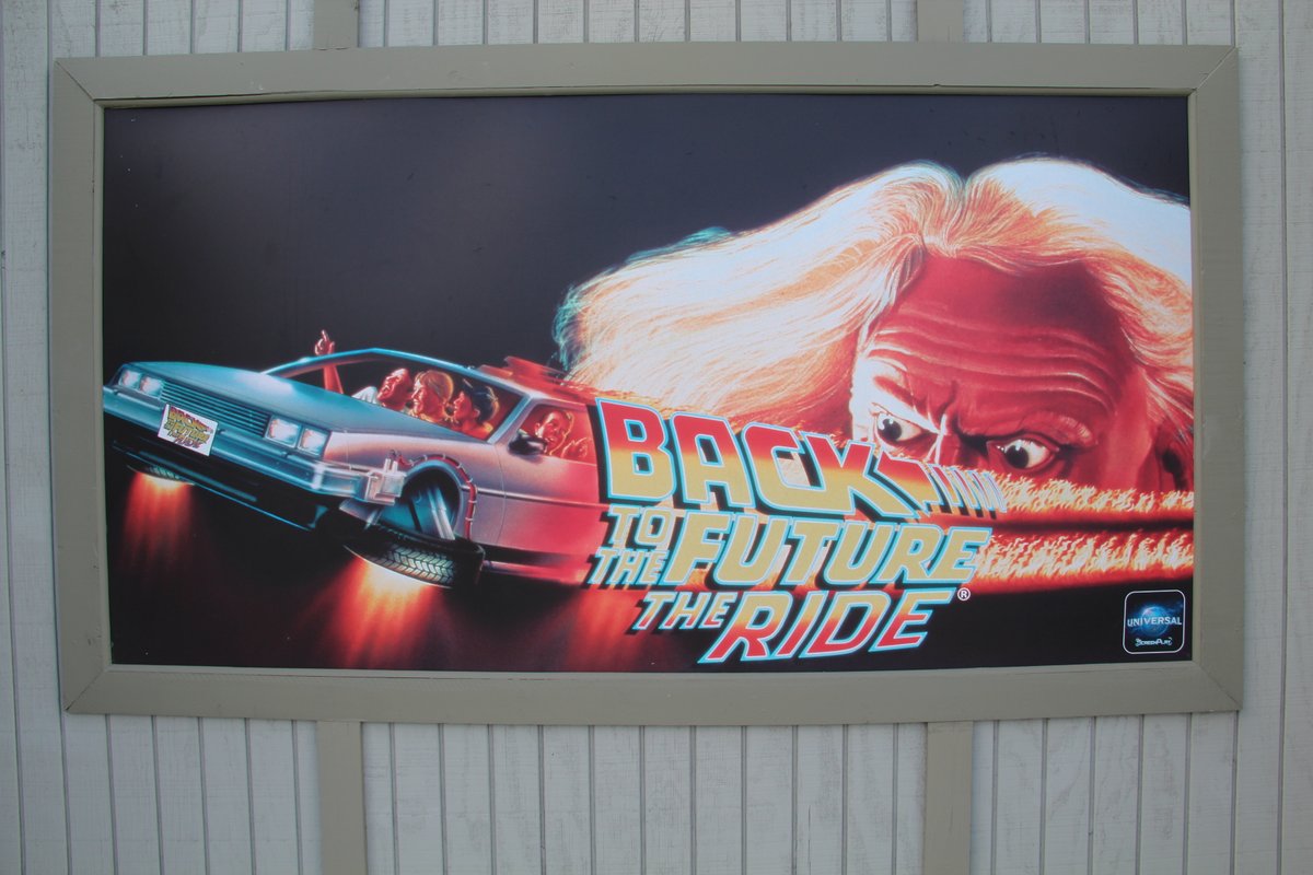 Back to the Future 3 train, ride poster, & Richter's Burger Co.