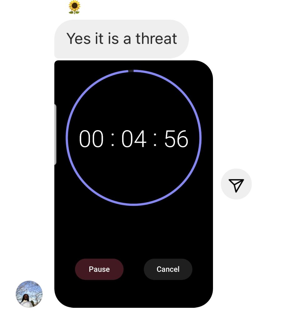 sweggypisces's tweet photo. she’s threatening me @Milliekuac https://t.co/UaiLoRu2br