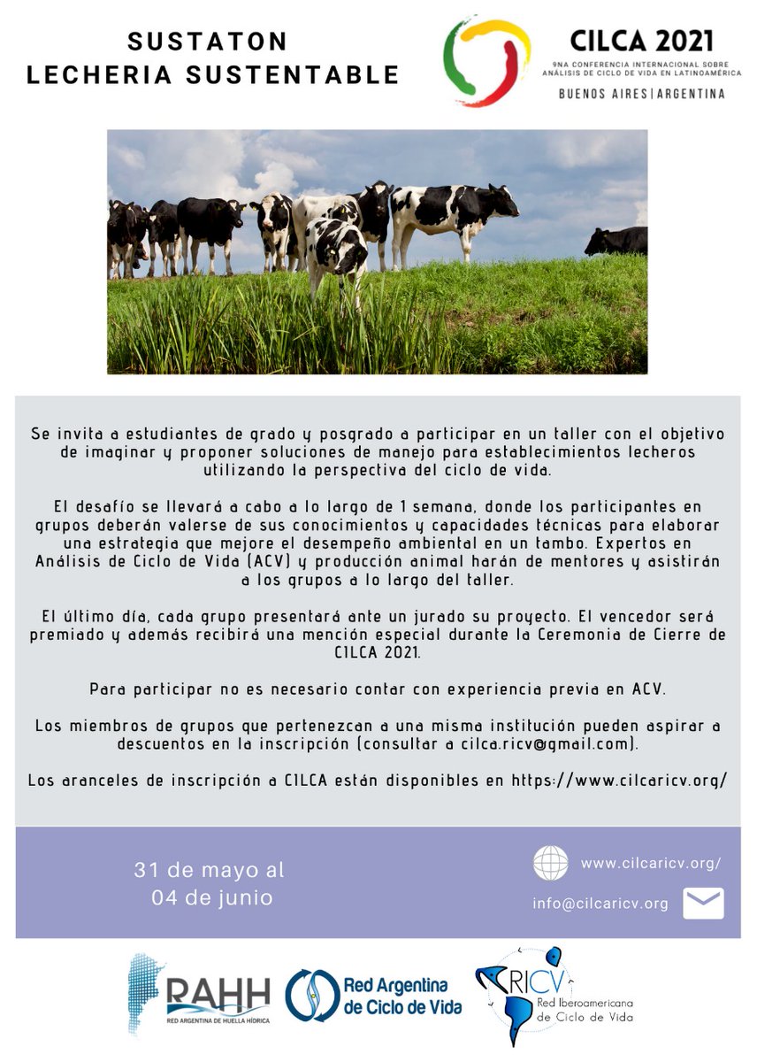 emijoza's tweet photo. Les presentamos los SUSTATONES que se ofrecerán en CILCA 2021.

Visite la página web del Evento:  https://t.co/YlNANWujxL

#cilca #internacional #lifecycleassessment #analisisdeciclodevida #sustainability #lecheria #enarciv #rahh #ricv https://t.co/0LM2JsJrOj