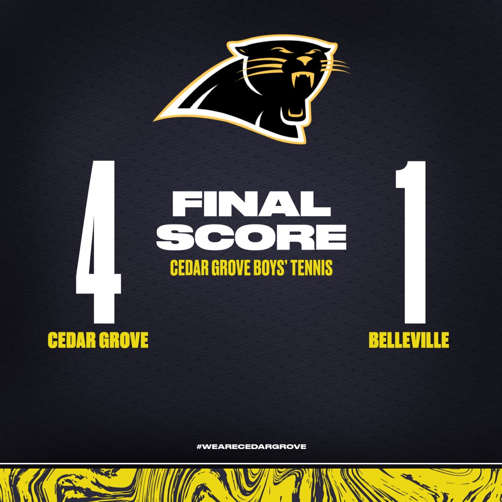 Boys 🎾 serves up another win, 4-1 over Belleville HS at home! Now 5-1 on the season.  #LetsGoPanthers