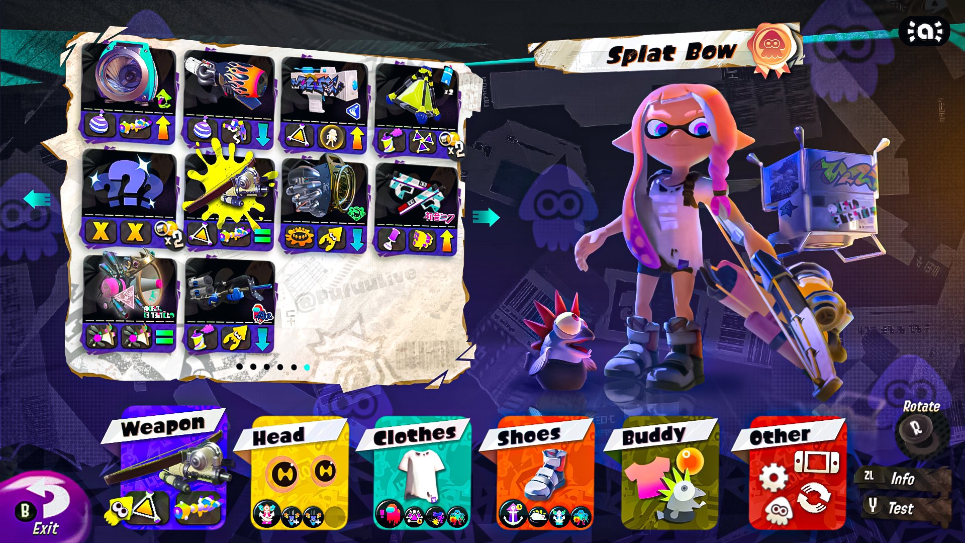 Pufuu Splatoon 3 Equipment Screen Ui Concept New Amp Returning Subs And Specials Custom Spawn Pads Little Buddy Customization And Dark Theme Splatoon スプラトゥーン T Co Dqomhxtees Twitter