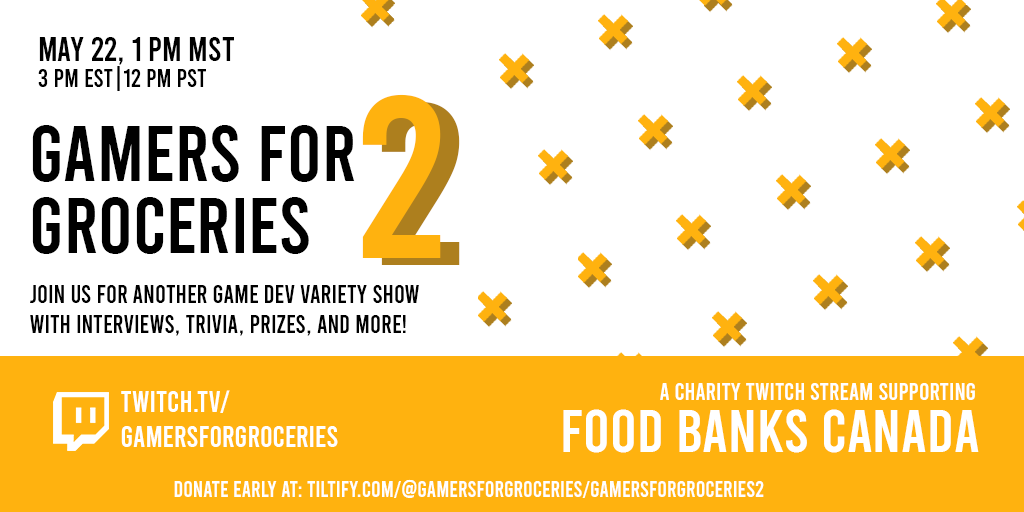 BoldwinLi's tweet photo. Gamers for Groceries are doing another charity stream!  We'll be having another art section, with local artists doing requests for D&amp;D characters, as well as prizes for trivia.  Please join us on May 22, 1pm MST. https://t.co/ev3P34O4yo