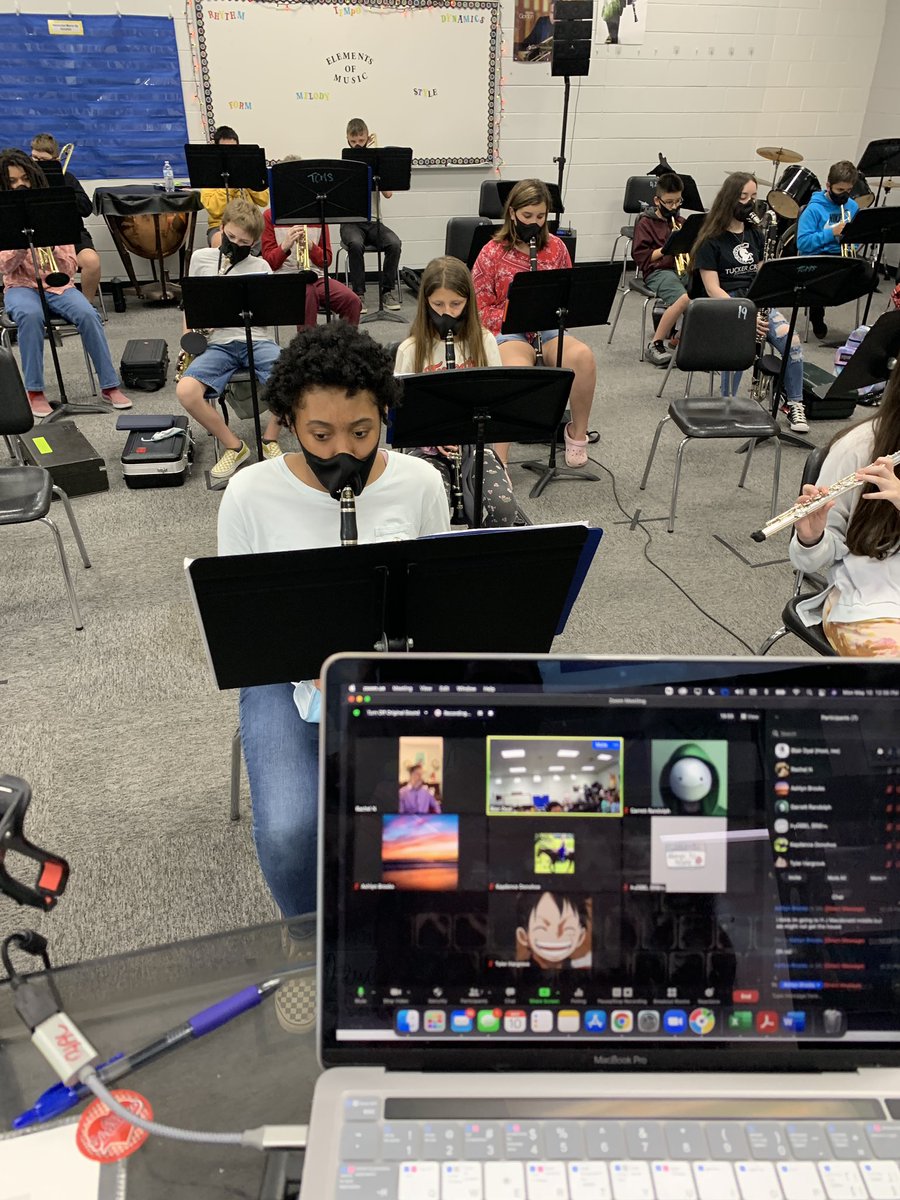 Chris Caudill, from the <a href="/ncsymphony/">NC Symphony</a> visited the seventh grade class today to give feedback on their preparation for the spring concert next week! It was a great chance to have fresh ears on our music. <a href="/TuckerCreekMS/">Mighty Mustangs</a> <a href="/CravenCoSchools/">Craven Co Schools</a>
