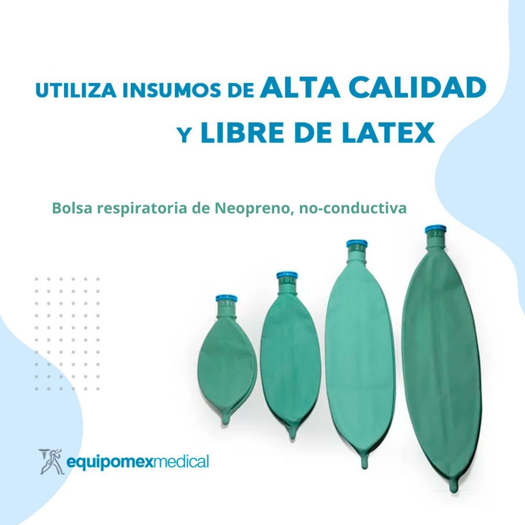 equmedical's tweet photo. Las bolsas respiratorias de neoprano tienen como función   vital de apoyo durante la aplicación de la anestesia. 

Hechas de un material libre de látex y cero corrosivos.

Para adquirir este producto solo debes ingresar en https://t.co/YOD4eTt6hN 

#EquipomexMedical #bhfyp https://t.co/ymfbyF9bik