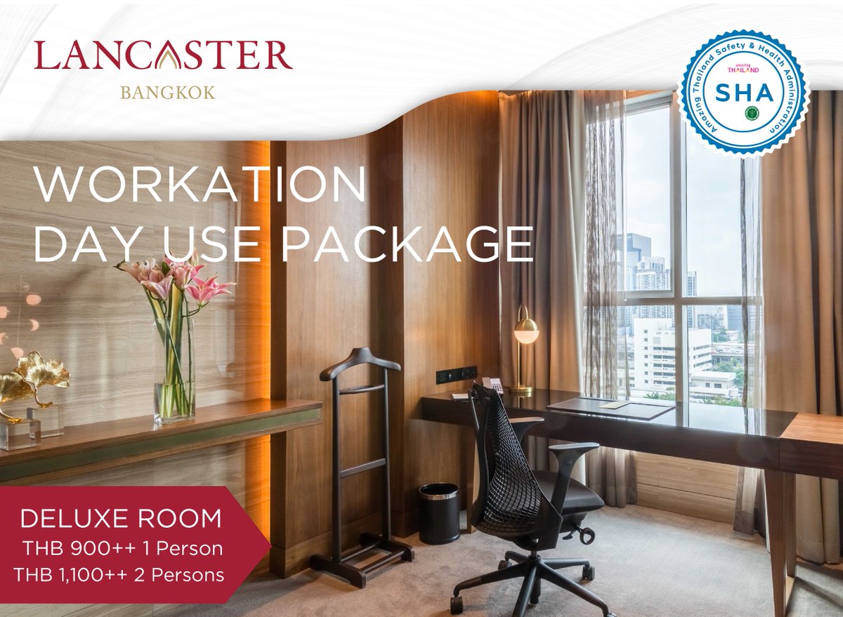 LancasterBkk's tweet photo. WORKATION DAY USE PACKAGE
Turn remote working into a 5 Star Workation at Lancaster Bangkok. Make Zoom calls without distractions and enjoy a great lunch and quality coffees. 
DELUXE ROOM
THB 900++ 1 Person
THB 1,100++ 2 Persons
Call: 022628000 ext. 8023 https://t.co/jVyUXGL5cC