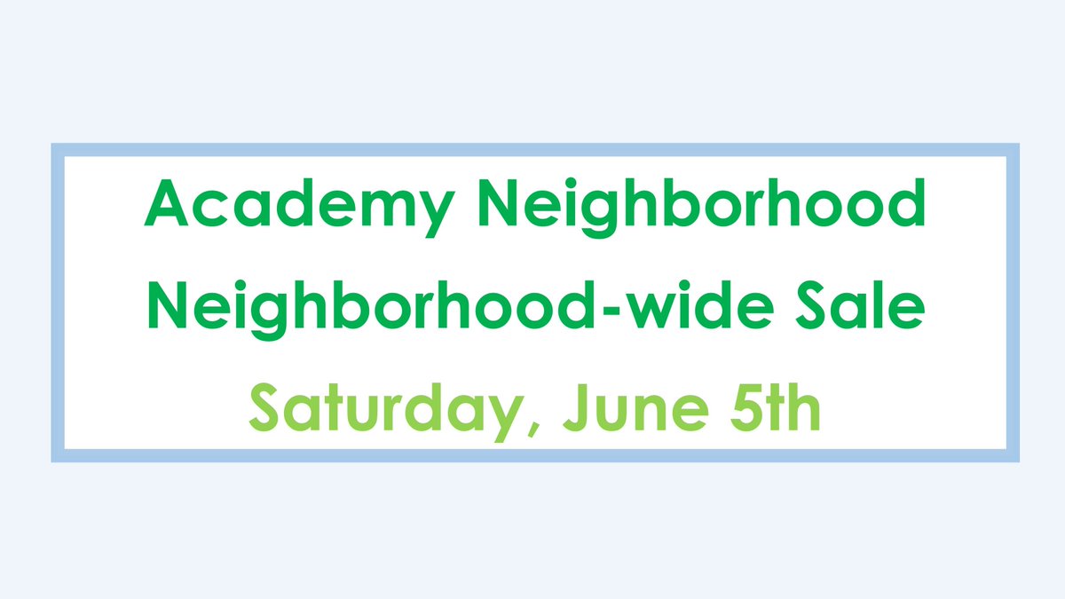 Academy Neighborhood Neighborhood-wide Sale is coming up Saturday, June 5th. We're working with our neighbors in Glenwood Heights who are also holding their sale June 5th. Hope to see you there, #Erie #eriePA #ourerie #myerie #erieneighborhoods