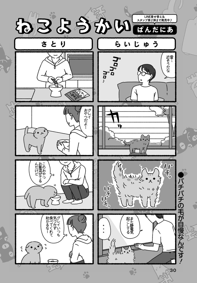 「ねこようかい」(ぱんだにあ)
雷とともに出ずる…!

ねこようかい新シリーズ「ねこもんすたー」がまんがライフWINにて連載開始!ぜひ見てね♪
https://t.co/Df6pGQnBDm
#まんがライフオリジナル #本日発売 